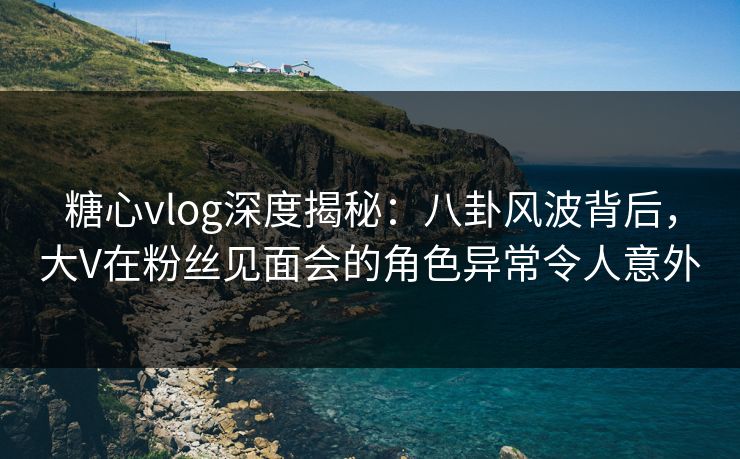 糖心vlog深度揭秘：八卦风波背后，大V在粉丝见面会的角色异常令人意外  第1张